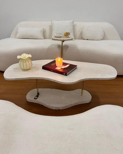 Mesa de Centro Delta Mármore Travertino Romano