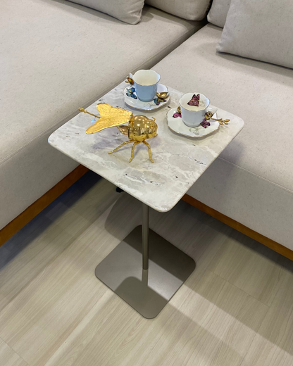 Mesa Quadratto Travertino Cappuccino