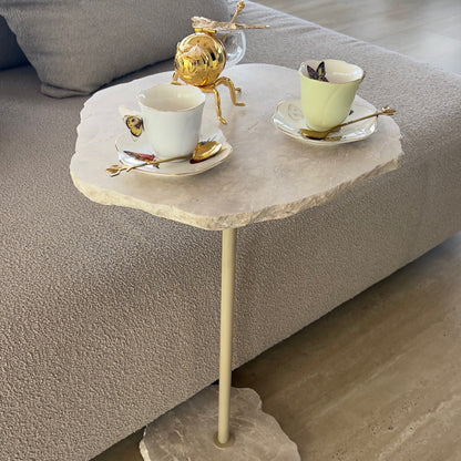 Mesa Orgânica Mármore White Cream