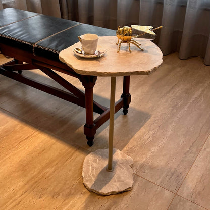 Mesa Orgânica Mármore White Cream
