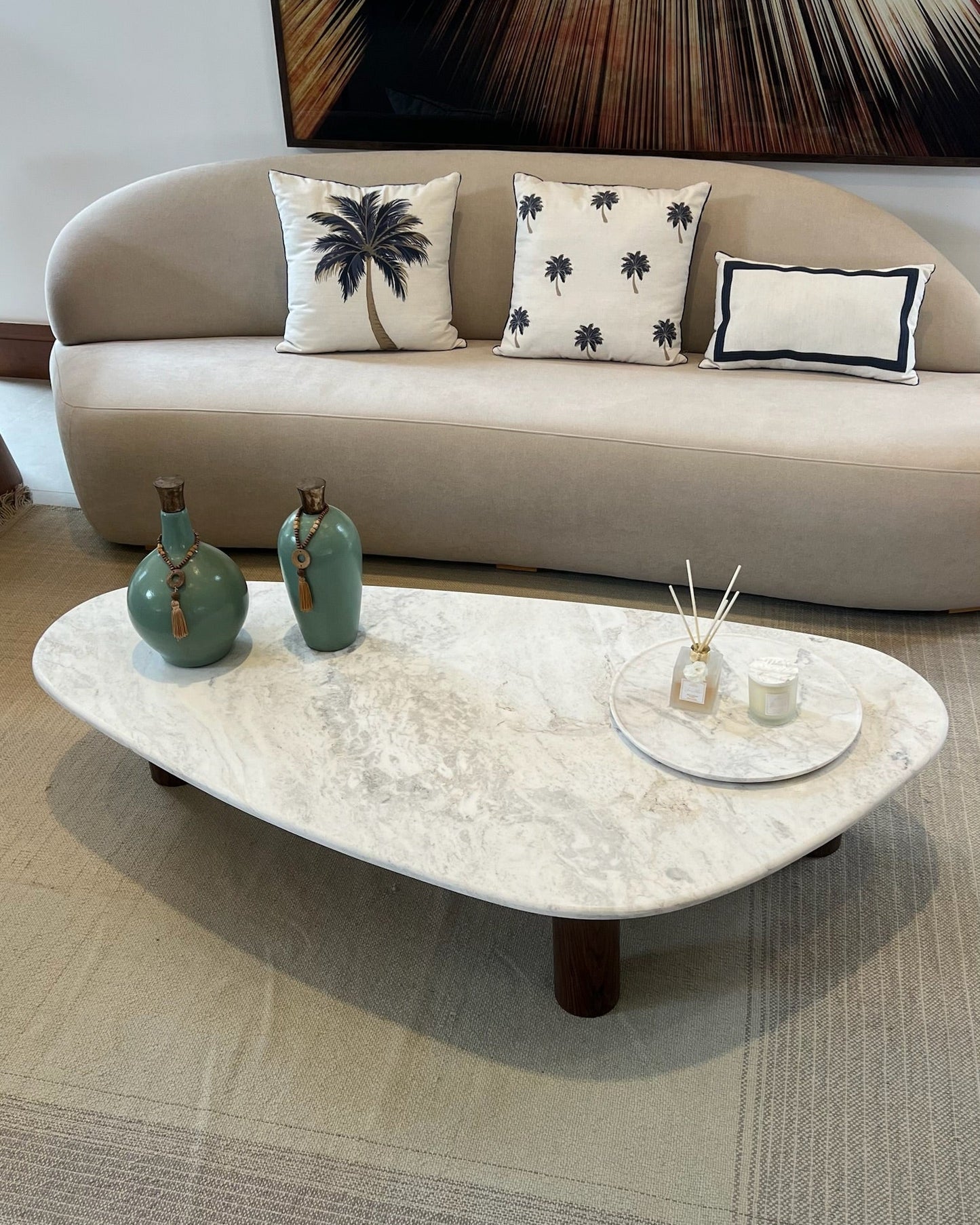 Mesa de Centro Itália Mármore Calacatta Premium