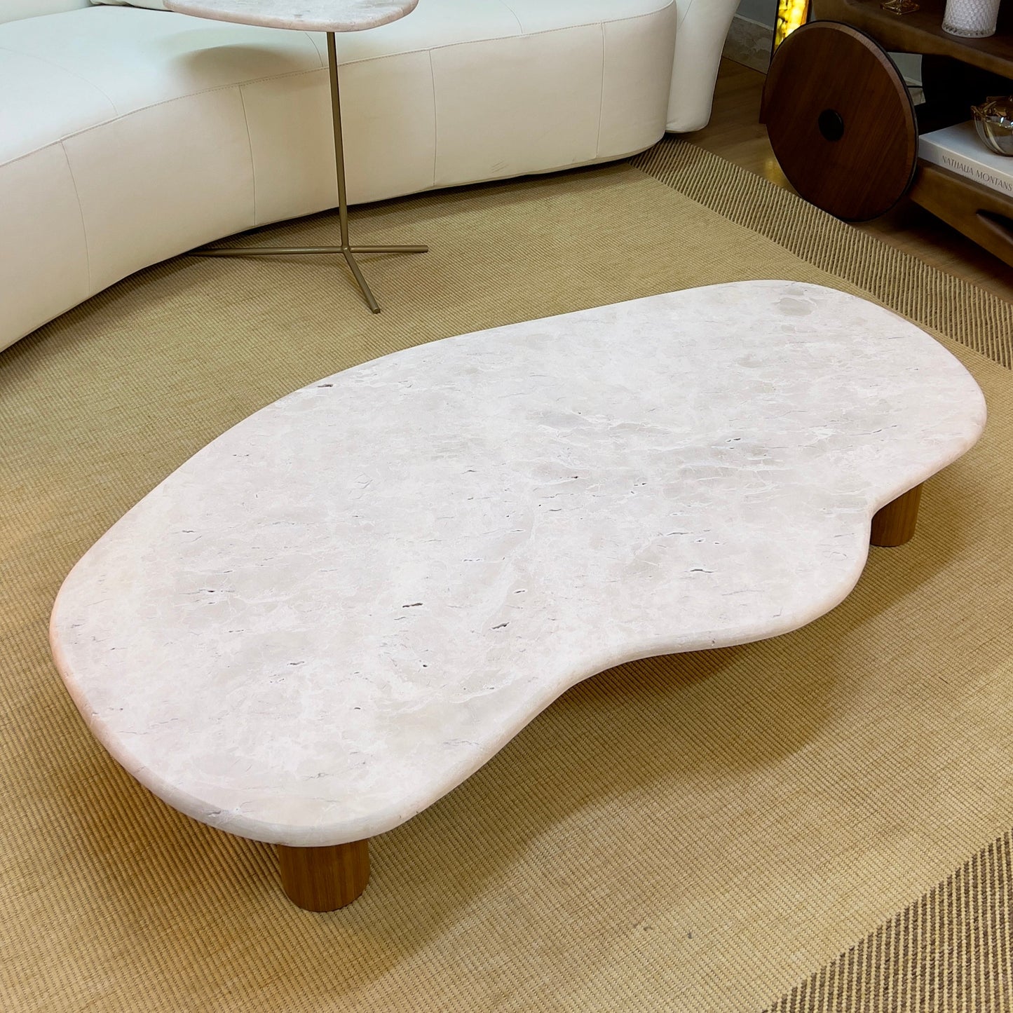 Mesa de Centro Dunas Mármore Travertino White Cream