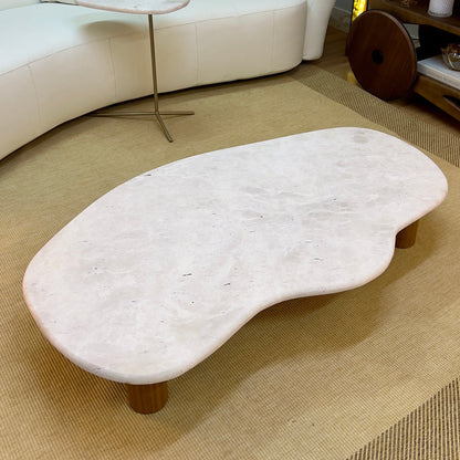 Mesa de Centro Dunas Mármore Travertino White Cream