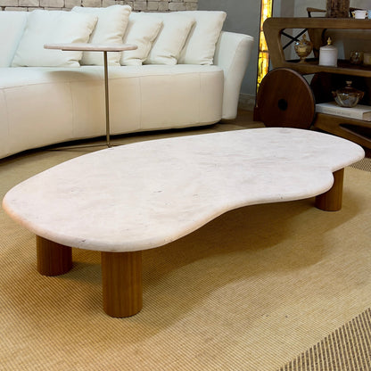 Mesa de Centro Dunas Mármore Travertino White Cream