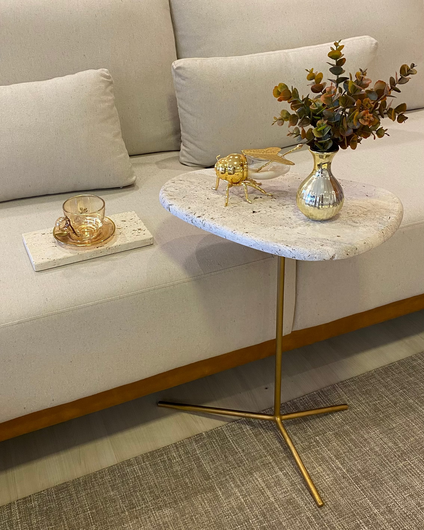 Mesa Flamingo Mármore Travertino Romano