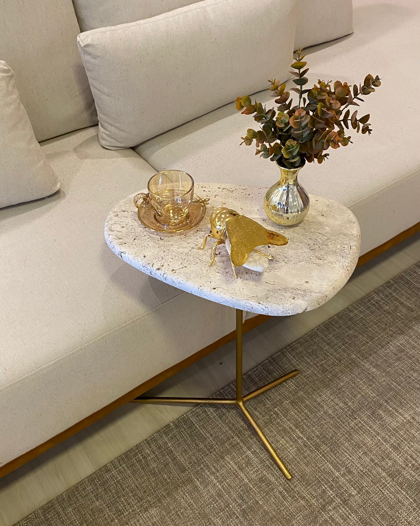 Mesa Flamingo Mármore Travertino Romano