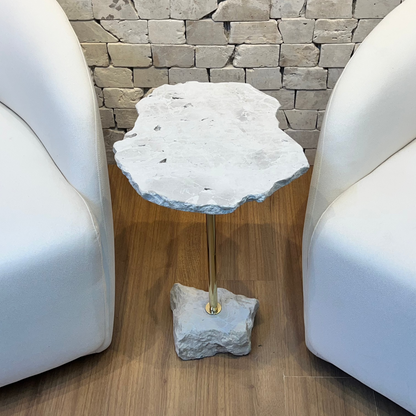 Mesa La Roca Travertino White Cream