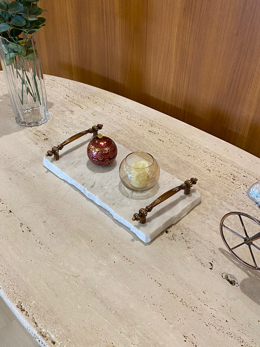 Bandeja Multifuncional Orgânica Mármore Calacatta Premium