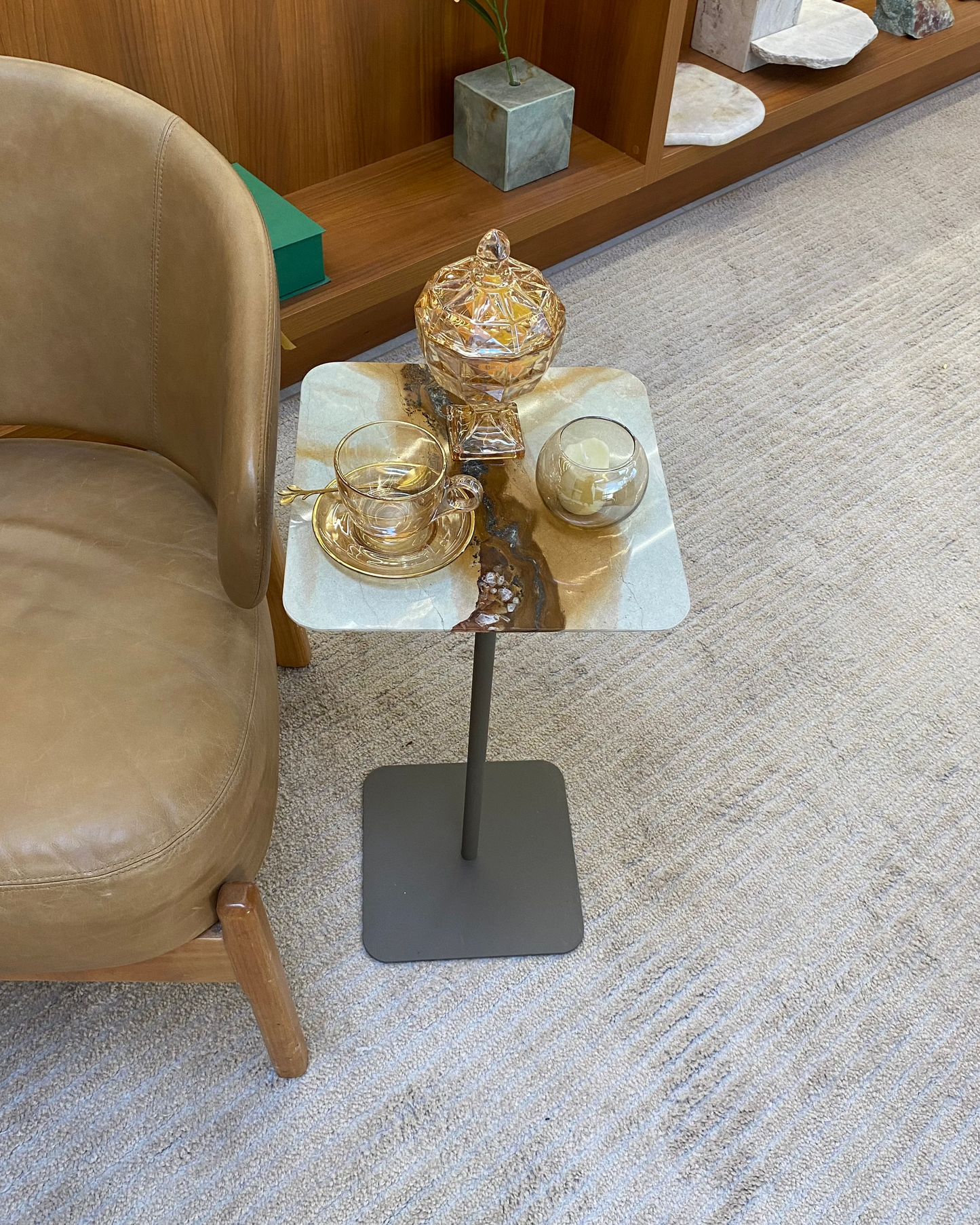 Mesa Quadratto Quartzito Terracota Imperial