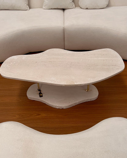 Mesa de Centro Delta Mármore Travertino Romano