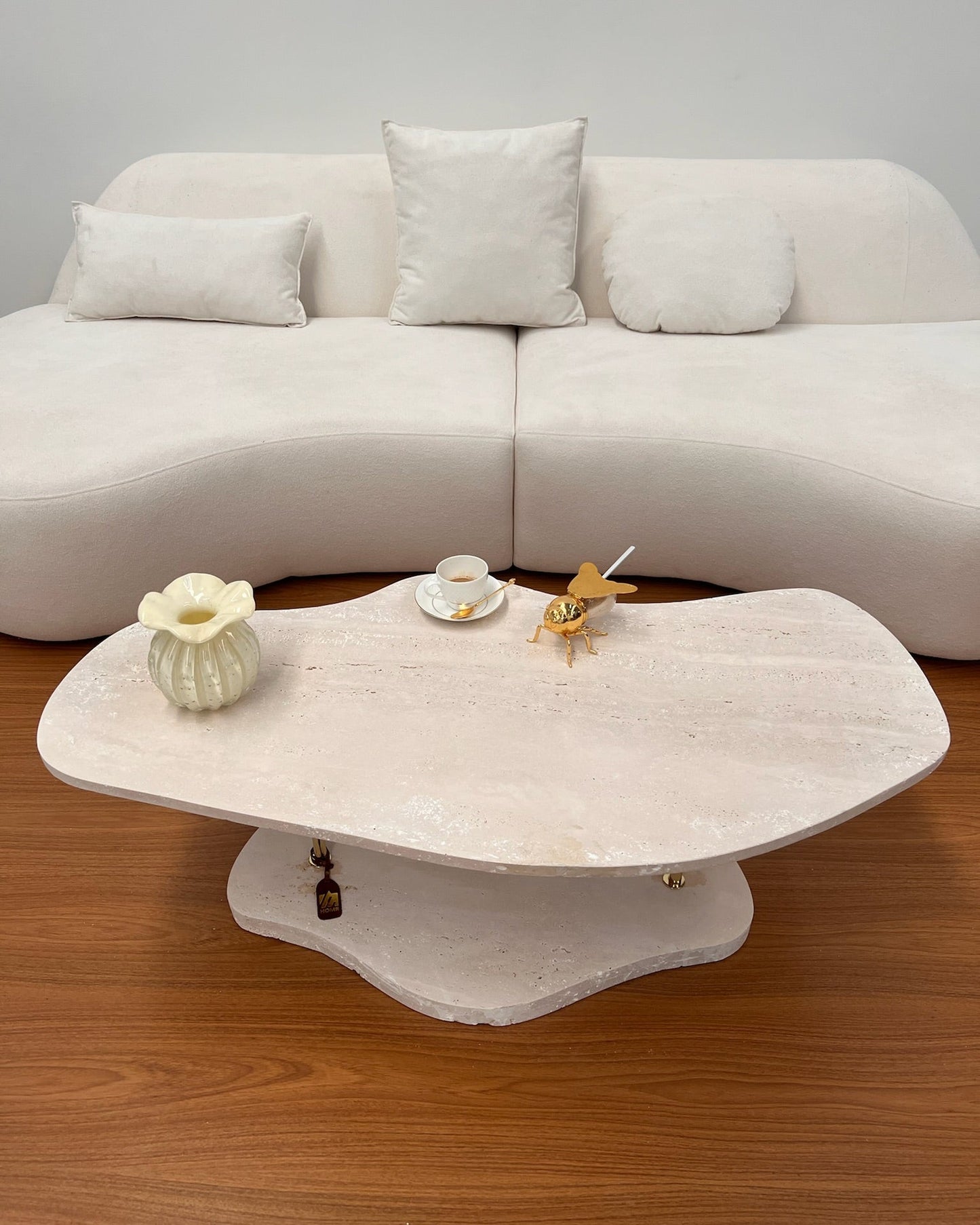Mesa de Centro Delta Mármore Travertino Romano