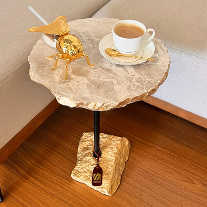 Mesa La Roca D'oro Mármore travertino Nacional (Ouro Metalik)