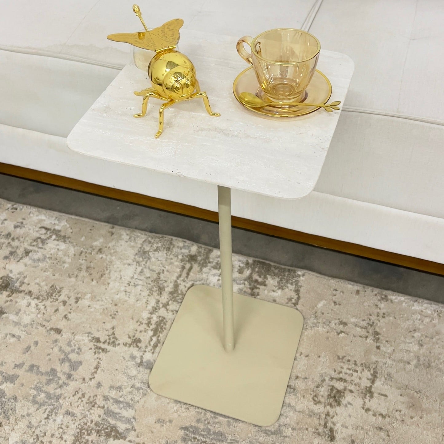Mesa Quadratto Travertino Romano