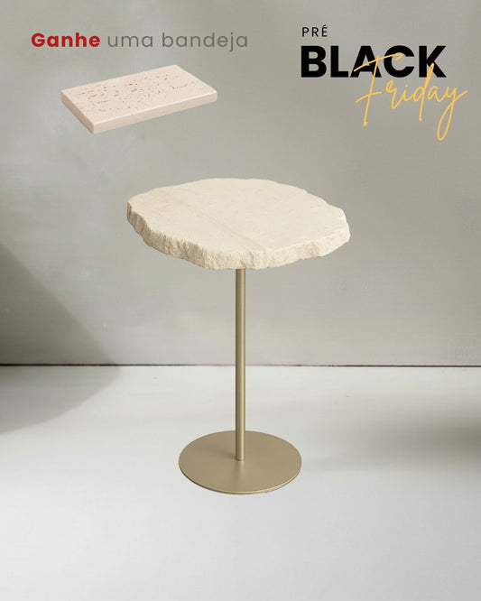 Mesa Zera Orgânica Mármore Travertino Romano