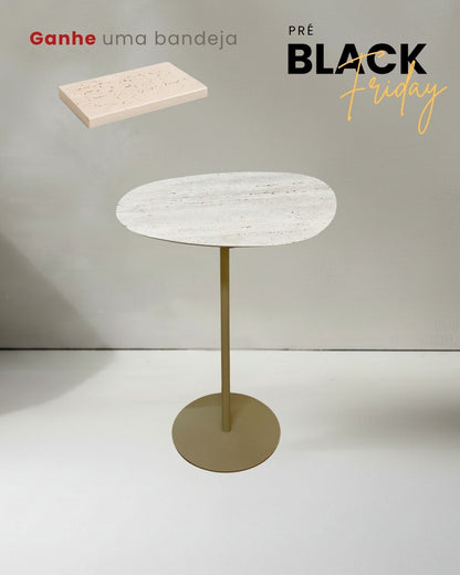 Mesa Tulipa Slim Mármore Travertino Romano