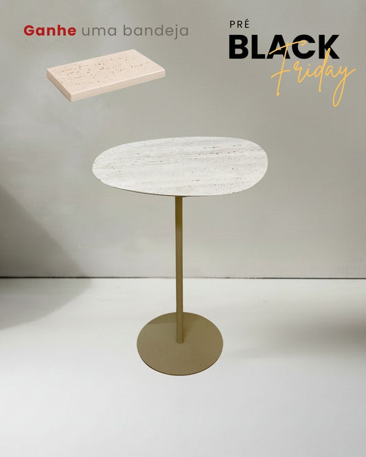 Mesa Tulipa Slim Mármore Travertino Romano