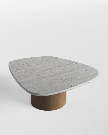 Mesa de Centro Concha Mármore Travertino Romano