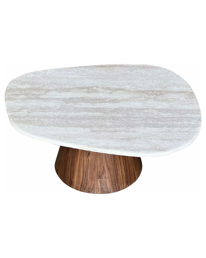 Mesa de Centro Concha Mármore Travertino Romano