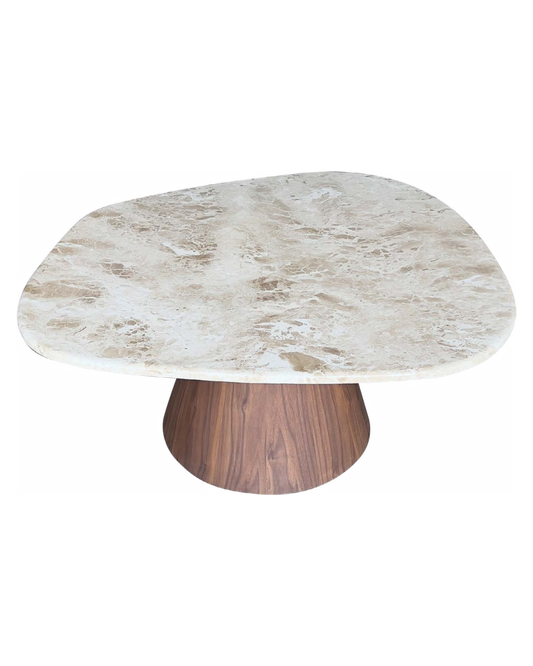 Mesa de Centro Concha Mármore Travertino Cappuccino