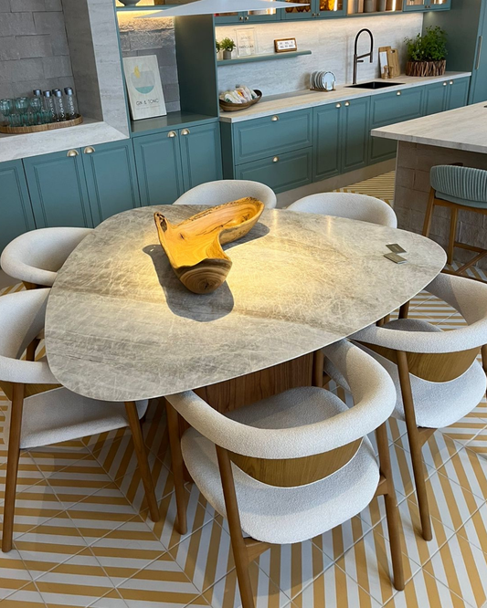 Mesa de Jantar Sangiovese Quartzito Perla Santana