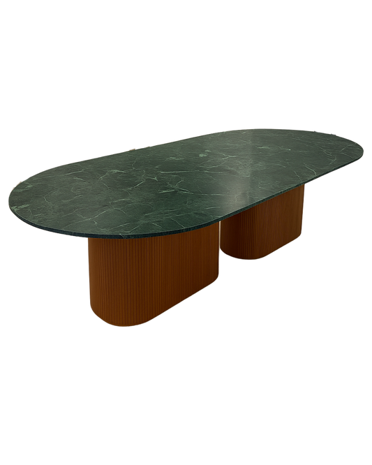 Mesa de Jantar Oblongo Mármore Verde Guatemala