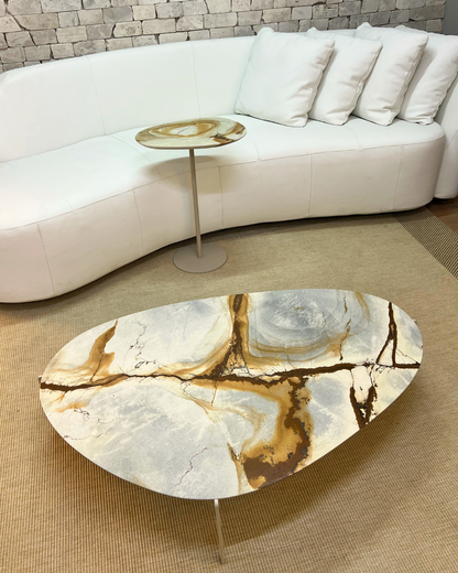 Mesa de Centro Versátille Quartzito Terracota Imperial