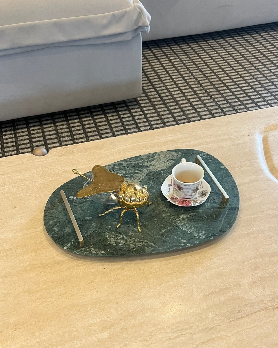 Bandeja Tulipa Mármore Verde Guatemala