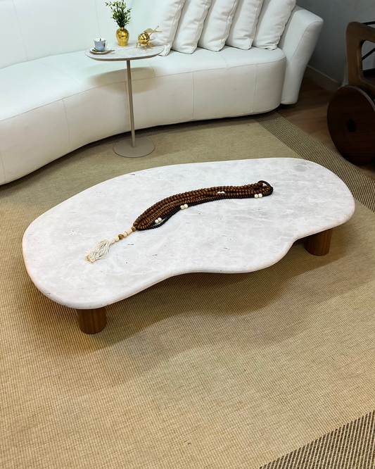 Mesa de Centro Dunas Mármore Travertino Cappuccino