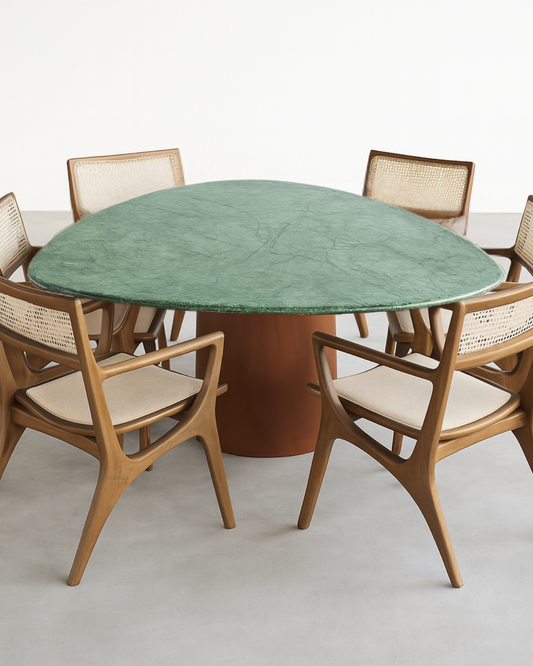 Mesa de Jantar Sangiovese Mármore Verde Guatemala