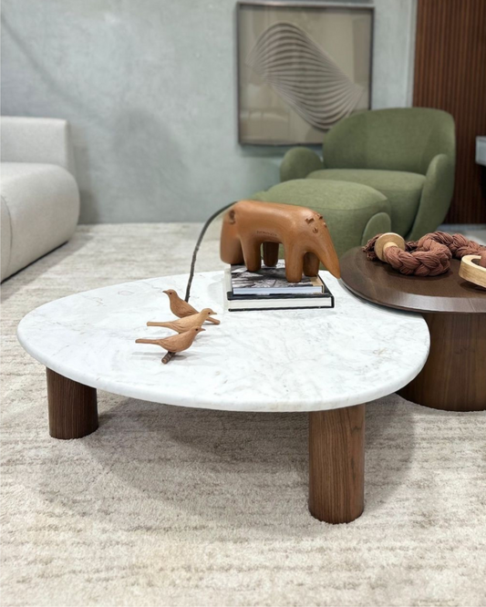 Mesa de Centro Sangiovese Mármore Calacatta Premium