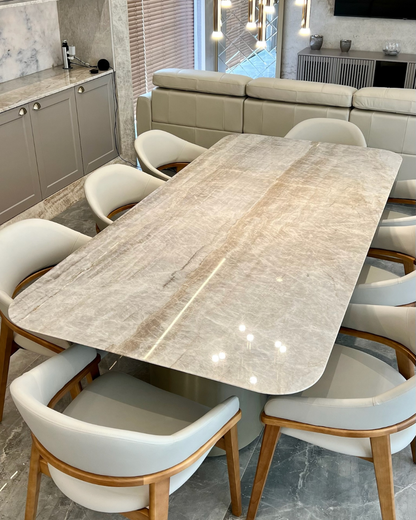 Mesa de Jantar Londres Quartzito Perla Santana