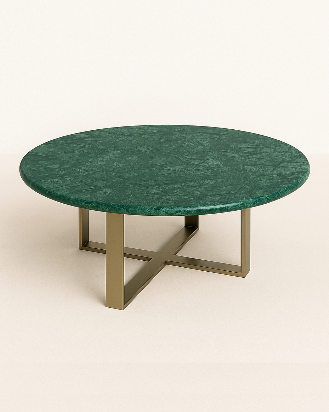 Mesa de Centro Malbec Mármore Verde Guatemala Polida