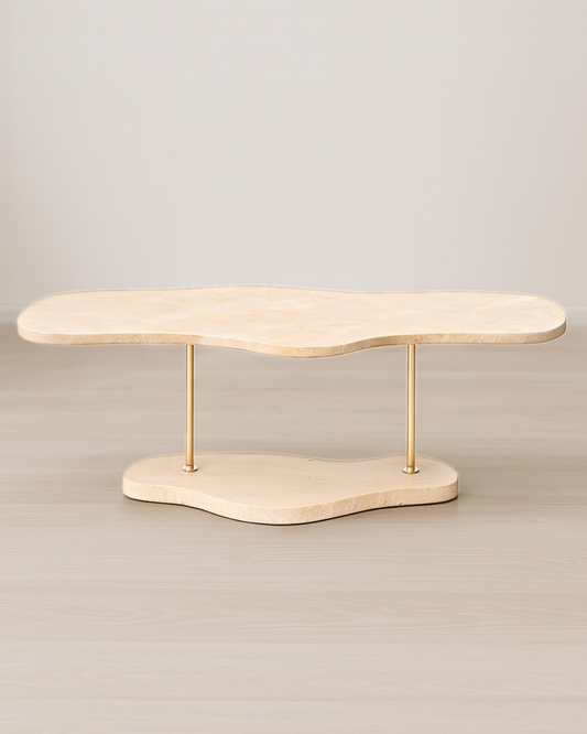 Mesa de Centro Delta Mármore Travertino Romano