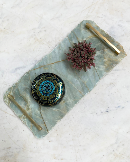 Bandeja Multifuncional Orgânica Quartzito Verde Esmeralda