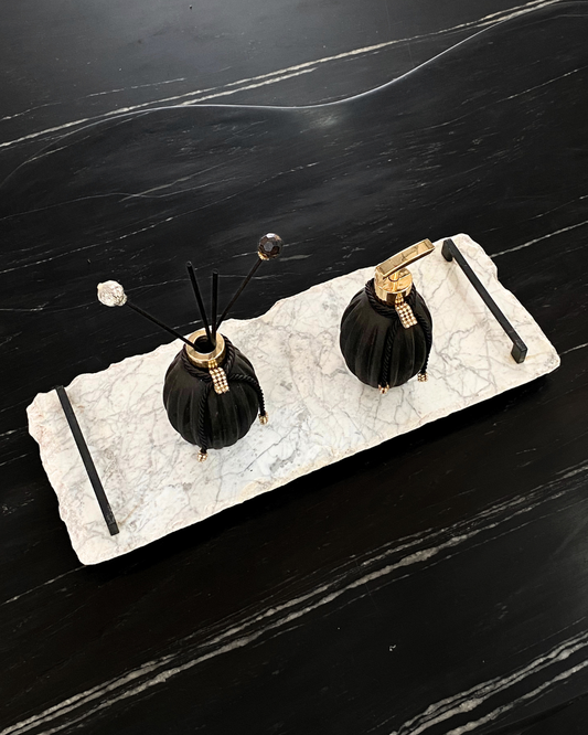 Bandeja Multifuncional Orgânica Mármore Carrara