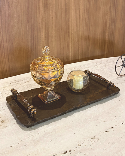 Bandeja Multifuncional Orgânica Quartzito Brozite