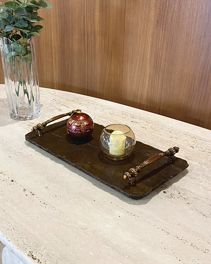 Bandeja Multifuncional Orgânica Quartzito Brozite