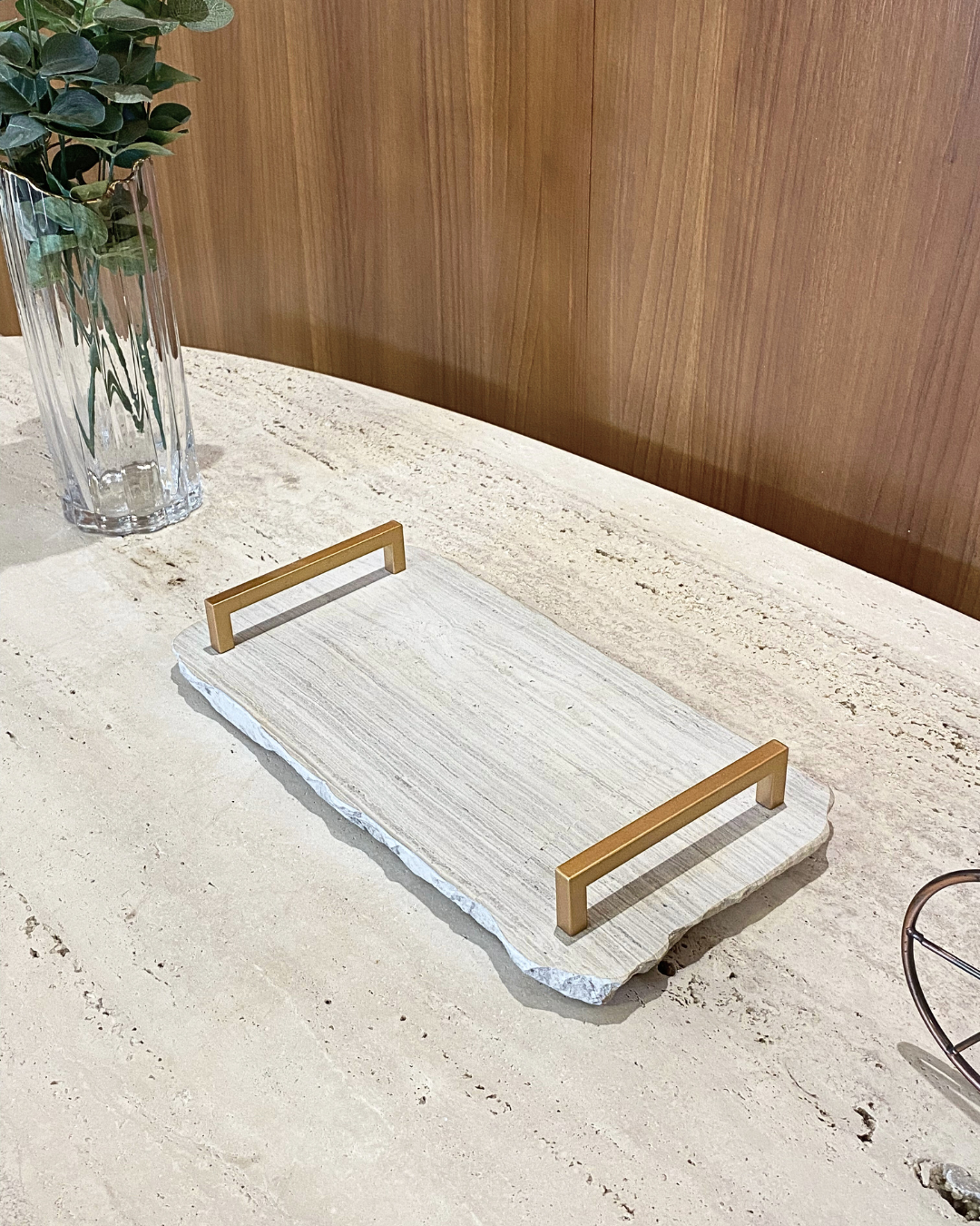 Bandeja Multifuncional Orgânica Mármore White Wooden