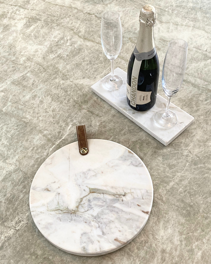 Bandeja Mesa Posta Mármore Calacatta Premium Pegador Libélula