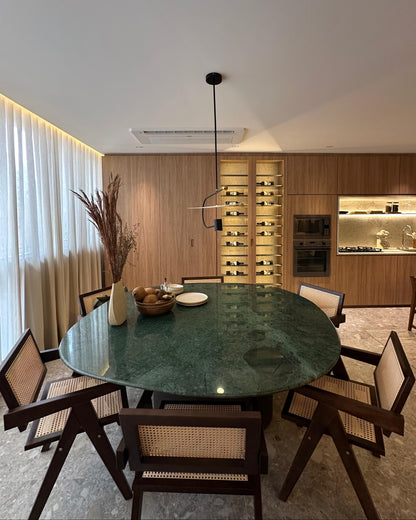 Mesa de Jantar Concha Mármore Verde Guatemala