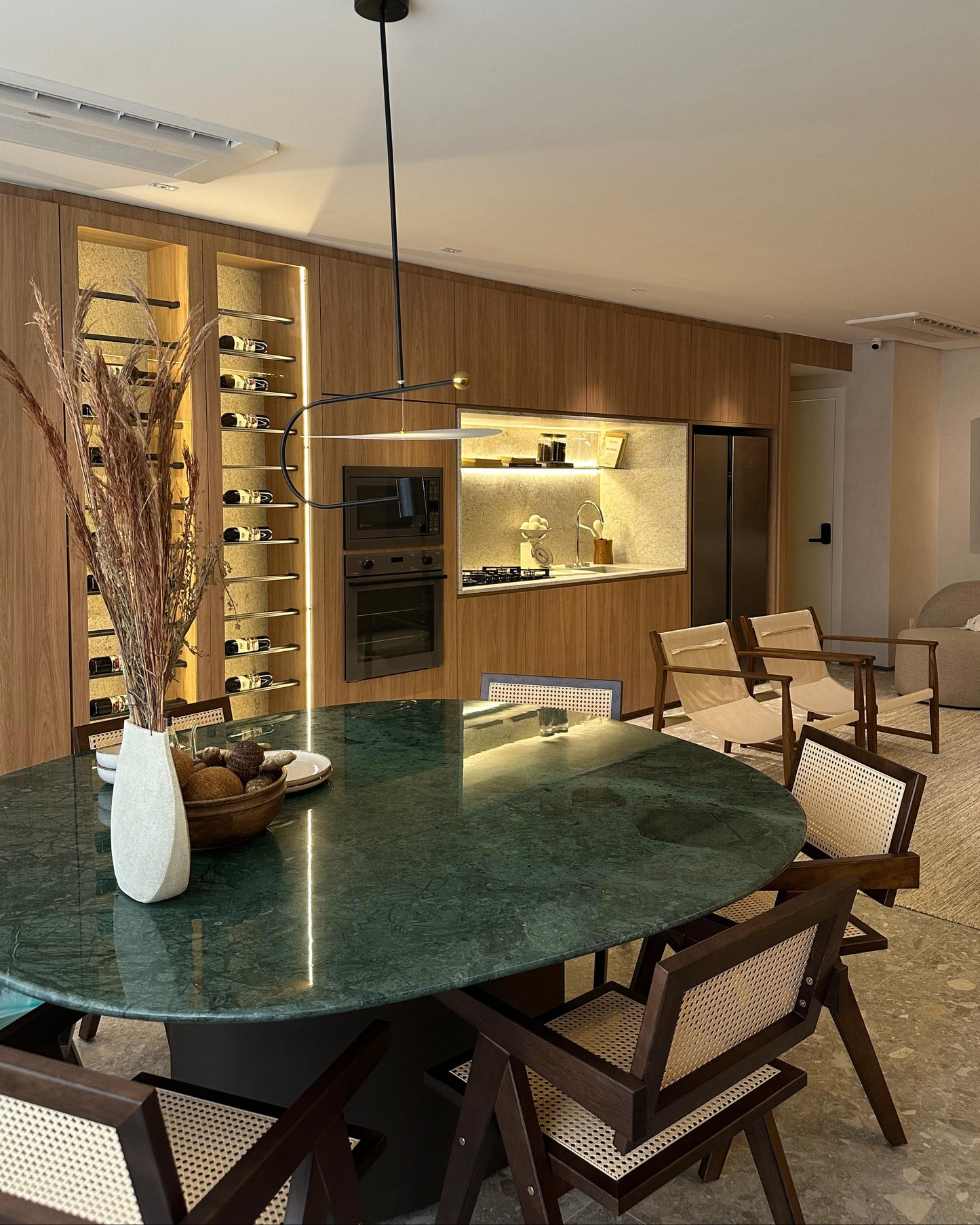 Mesa de Jantar Concha Mármore Verde Guatemala