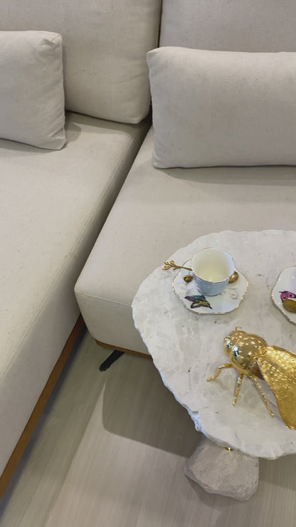 Mesa La Rocca Mármore Travertino Cappuccino