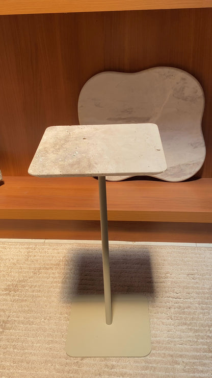 Mesa Quadratto Mármore Travertino Romano