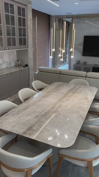 Mesa de Jantar Londres Quartzito Perla Santana
