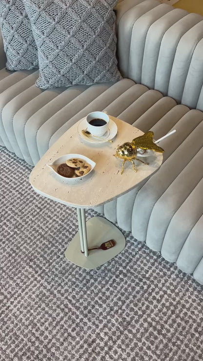 Mesa Concha Mármore Travertino Romano