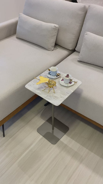 Mesa Quadratto Travertino Cappuccino