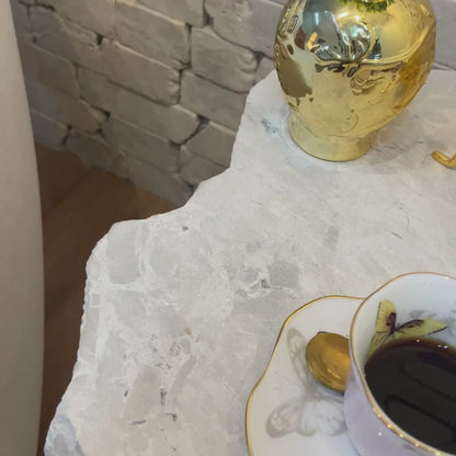 Mesa La Roca Travertino White Cream