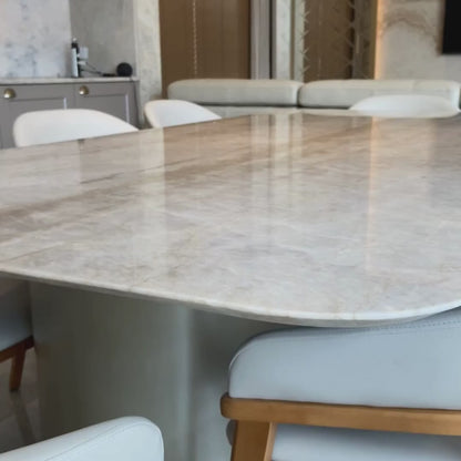 Mesa de Jantar Londres Quartzito Perla Santana