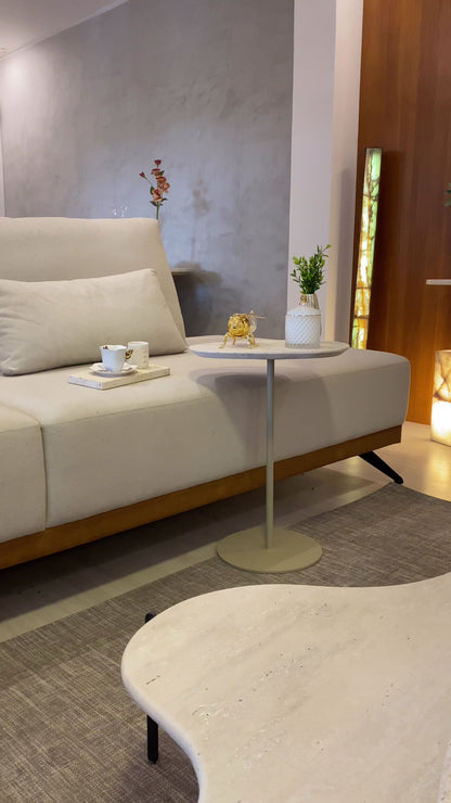 Mesa Tulipa Slim Mármore Travertino Romano