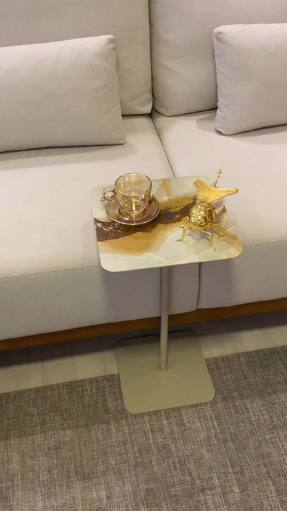 Mesa Quadratto Quartzito Terracota Imperial